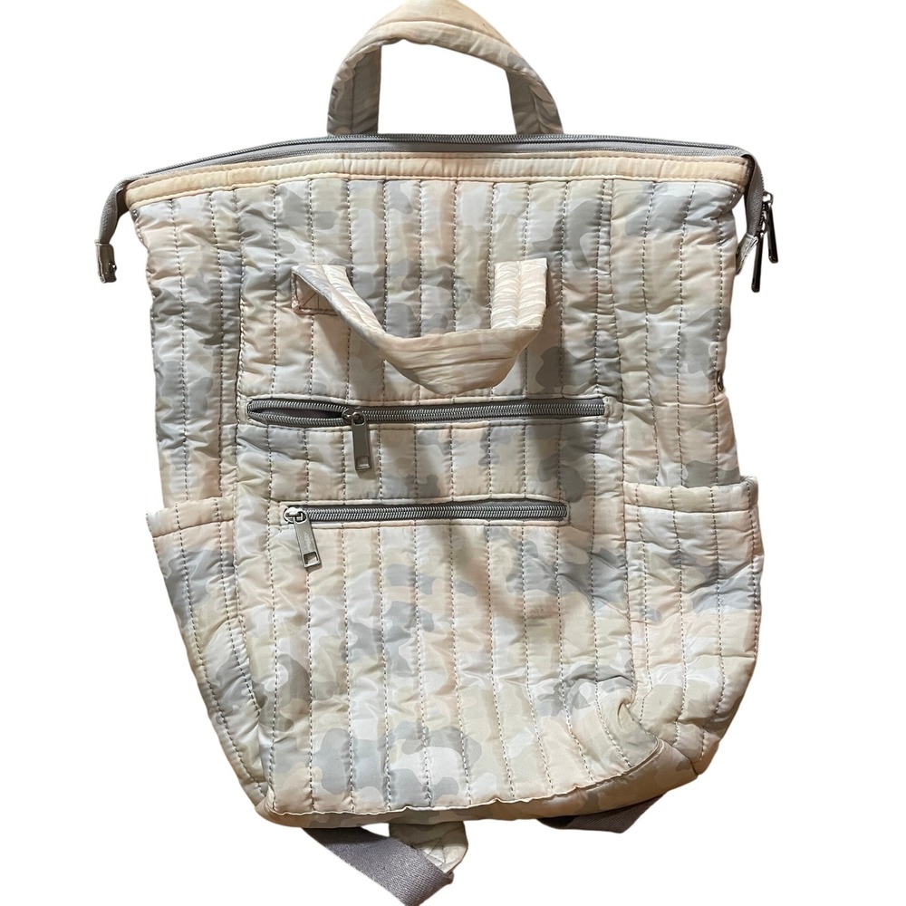 Camo Backpack Quilted Convertible Tote Travel Bag Women's‎ Multi Color Nylon